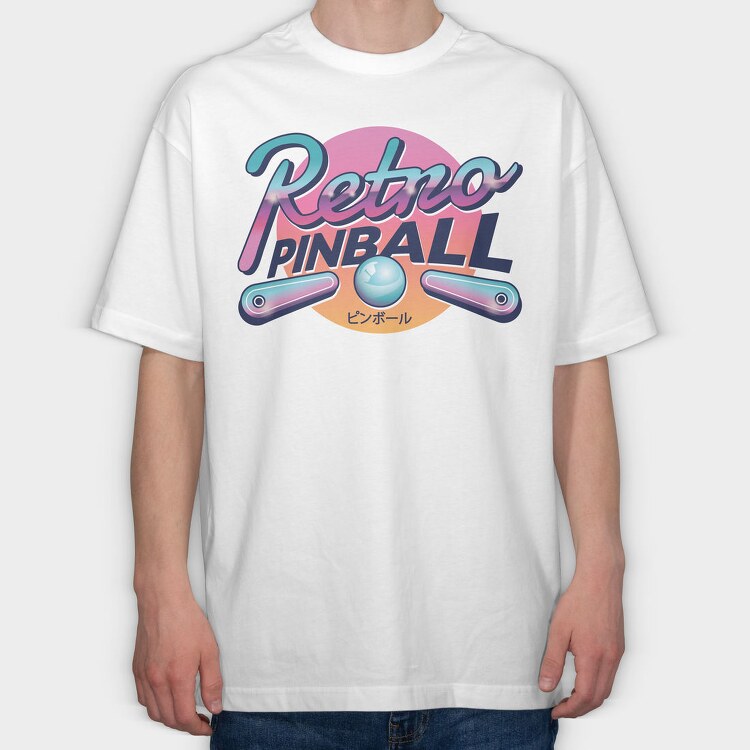 Retro Pinball, Tricou Oversize Barbati (Unisex)