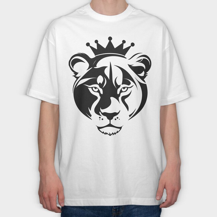 Regal Lioness Silhouette Female Lion, Tricou Oversize Barbati (Unisex)
