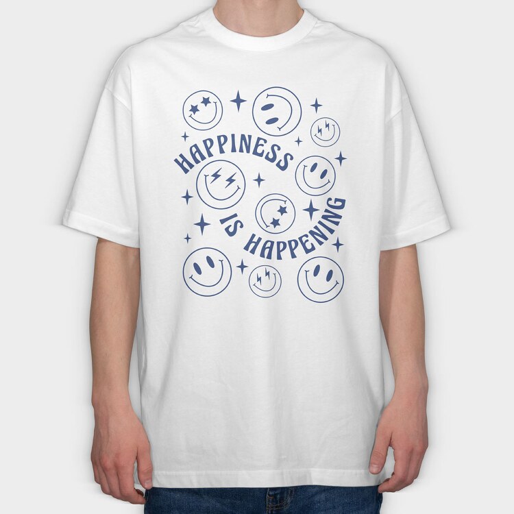 Happiness Happening, Tricou Oversize Barbati (Unisex)