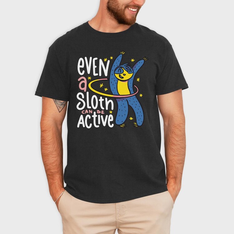 Active Sloth, Tricou Barbati (Unisex)