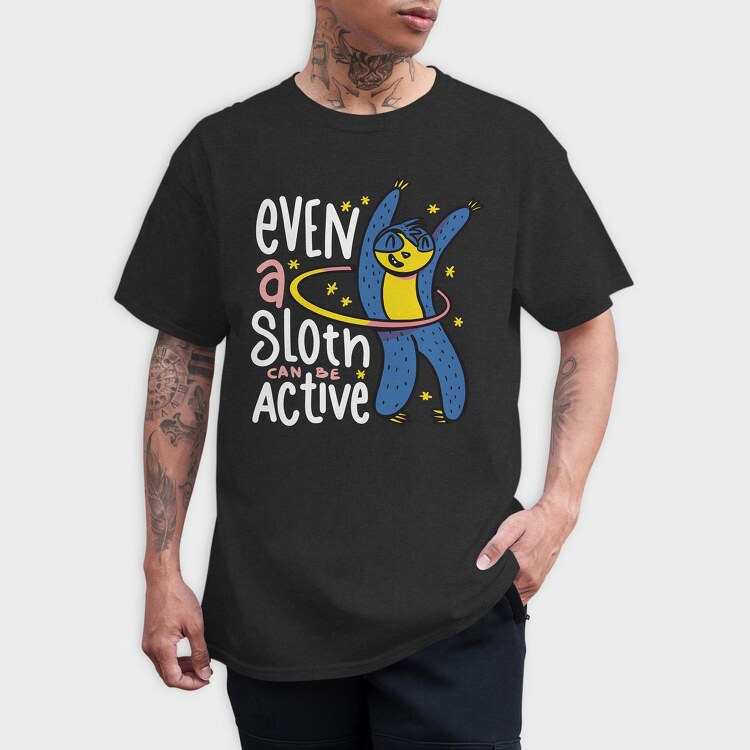 Active Sloth, Tricou Barbati (Unisex)