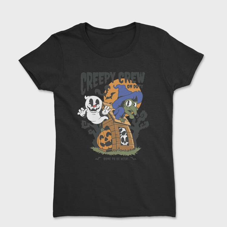 Retro Ghost Halloween Creepy Crew, Tricou Femei