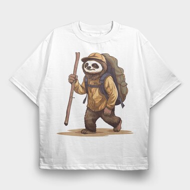 Sloth Hiking, Tricou Oversize Barbati (Unisex)
