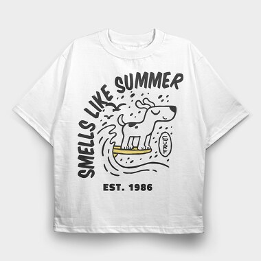 Smells Like Summer Dog, Tricou Oversize Barbati (Unisex)