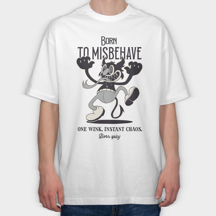 Retro Devil Halloween Cartoon, Tricou Oversize Barbati (Unisex)
