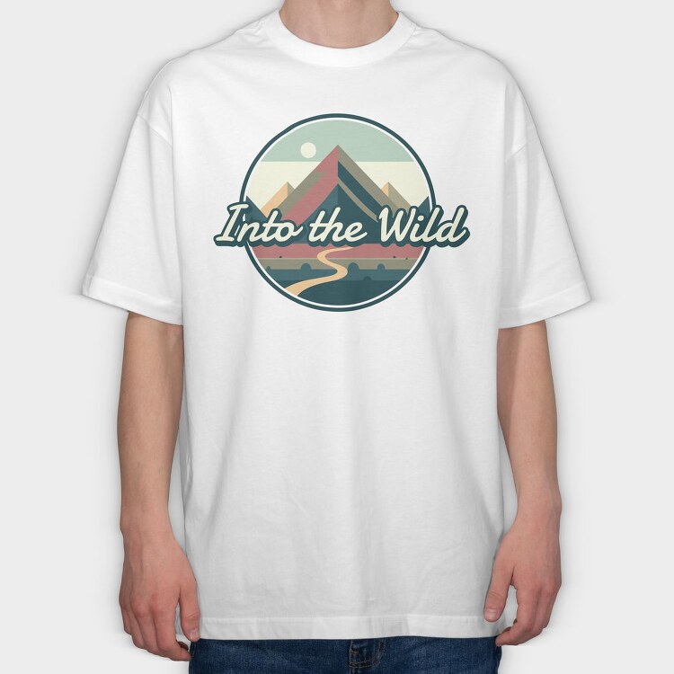 Retro Minimalist Vintage Landscape, Tricou Oversize Barbati (Unisex)