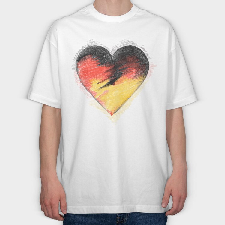 Heart Handdrawn, Tricou Oversize Barbati (Unisex)