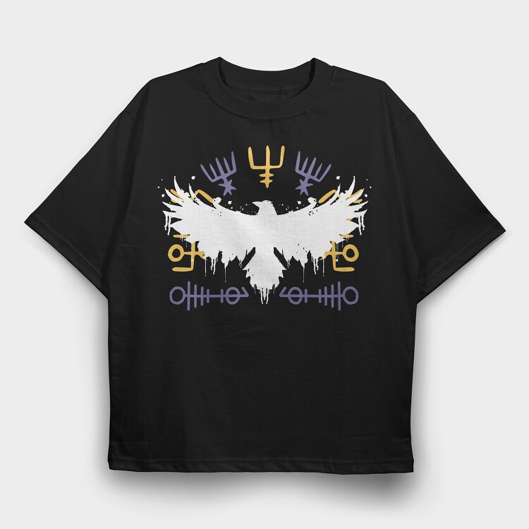 Raven Viking, Tricou Oversize Barbati (Unisex)
