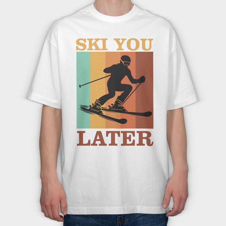 Retro Ski Sky Quote, Tricou Oversize Barbati (Unisex)