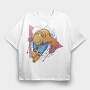 Retro Ski Triangle, Tricou Oversize Barbati (Unisex)