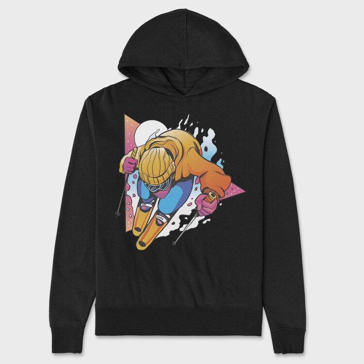 Retro Ski Triangle, Hanorac Oversize Barbati (Unisex)
