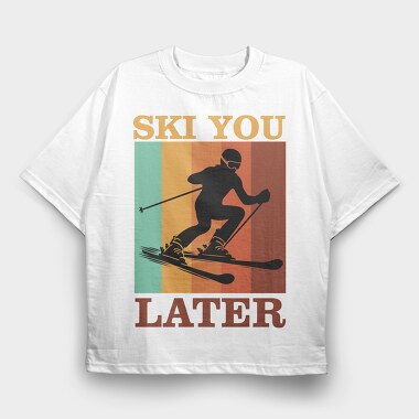 Retro Ski Sky Quote, Tricou Oversize Barbati (Unisex)