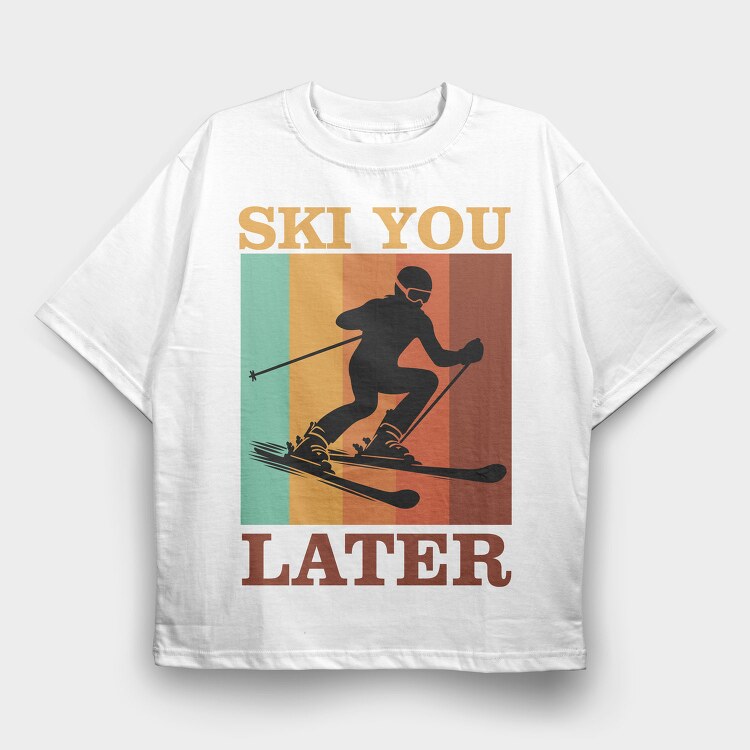Retro Ski Sky Quote, Tricou Oversize Barbati (Unisex)