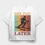 Retro Ski Sky Quote, Tricou Oversize Barbati (Unisex)