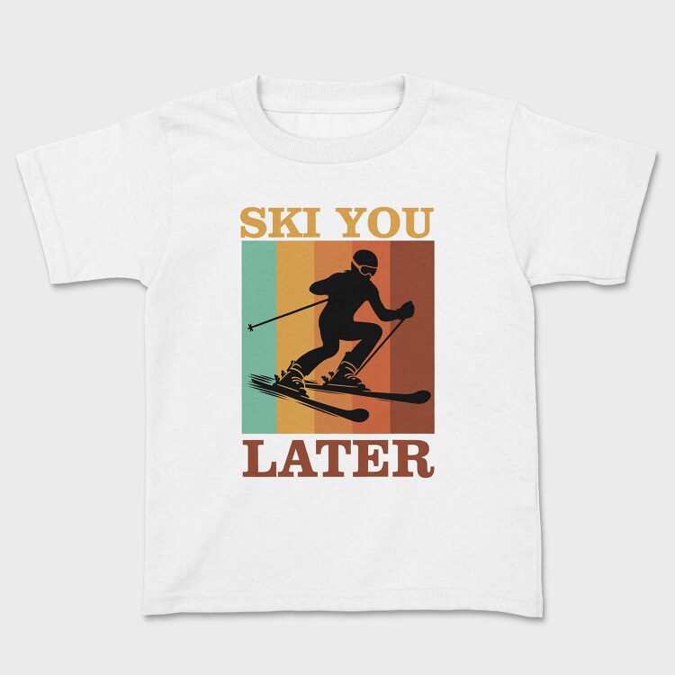 Retro Ski Sky Quote, Tricou Copii