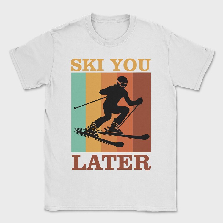 Retro Ski Sky Quote, Tricou Barbati (Unisex)