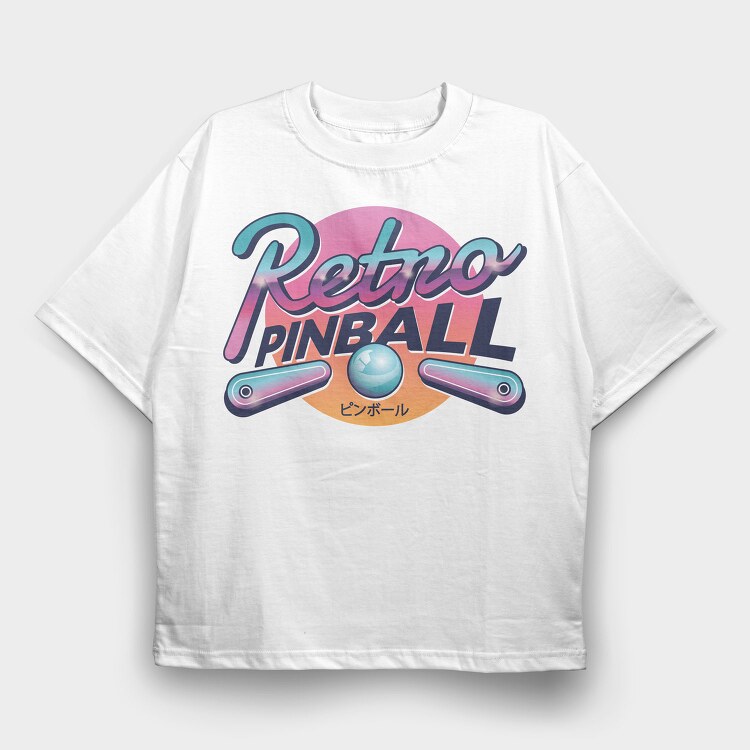 Retro Pinball, Tricou Oversize Barbati (Unisex)