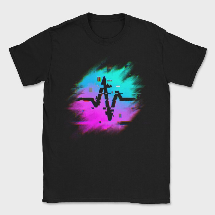 Retro Neon Glitch Logo, Tricou Barbati (Unisex)
