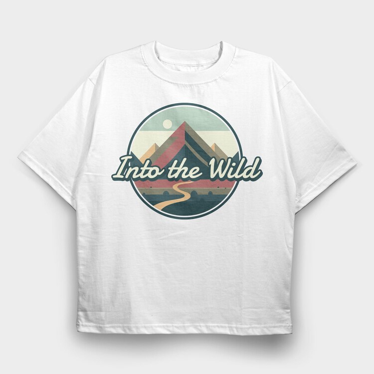 Retro Minimalist Vintage Landscape, Tricou Oversize Barbati (Unisex)