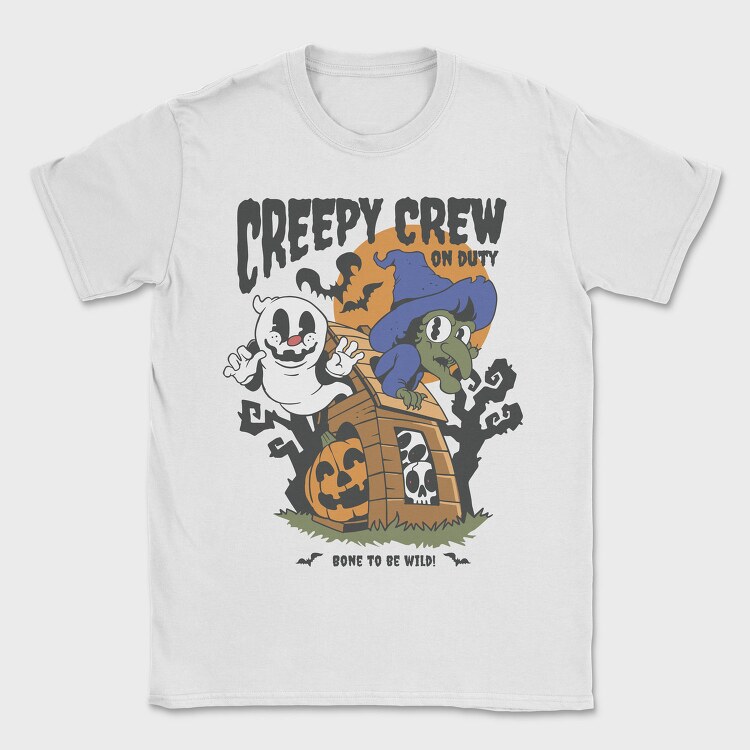 Retro Ghost Halloween Creepy Crew, Tricou Barbati (Unisex)