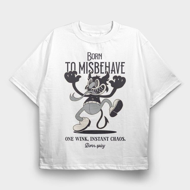Retro Devil Halloween Cartoon, Tricou Oversize Barbati (Unisex)