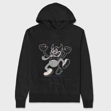 Retro Devil Halloween Cartoon, Hanorac Oversize Barbati (Unisex)