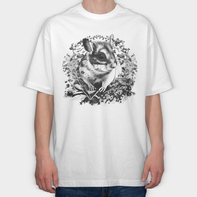 Garden Mouse Realistic Dormouse, Tricou Oversize Barbati (Unisex)