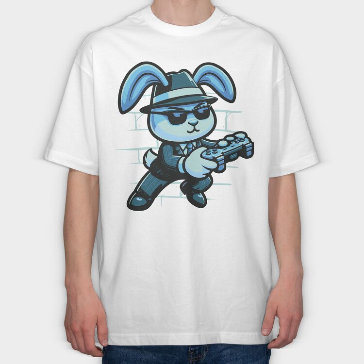 Gamer Bunny, Tricou Oversize Barbati (Unisex)