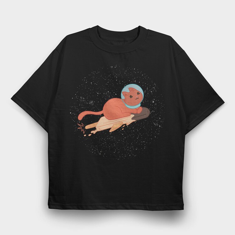Space Ice Cream Cat, Tricou Oversize Barbati (Unisex)