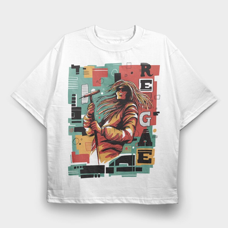 Reggae Musician Abstract Music, Tricou Oversize Barbati (Unisex)