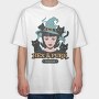Spooky Witch And Cats Coven Halloween, Tricou Oversize Barbati (Unisex)