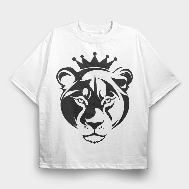Regal Lioness Silhouette Female Lion, Tricou Oversize Barbati (Unisex)