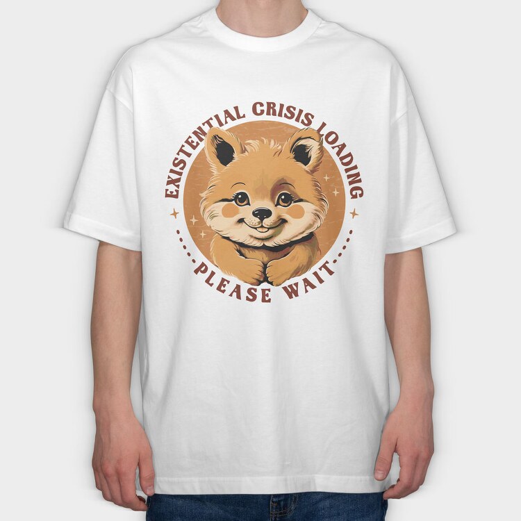 Red Panda Existential Crisis Loading, Tricou Oversize Barbati (Unisex)
