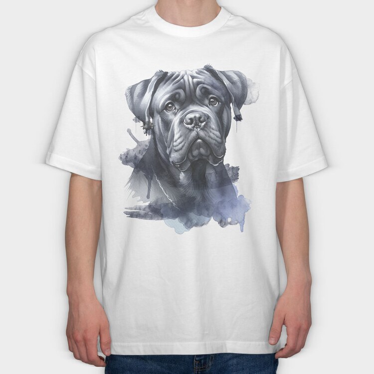Realistic Bullmastif Dog Portrait, Tricou Oversize Barbati (Unisex)