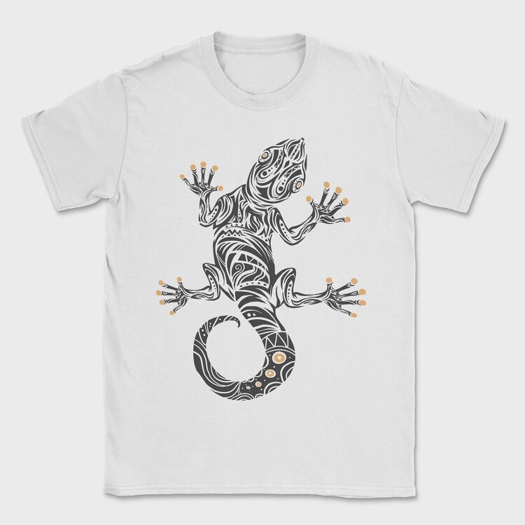 Gecko Tribal Art Hawaiian, Tricou Barbati (Unisex)