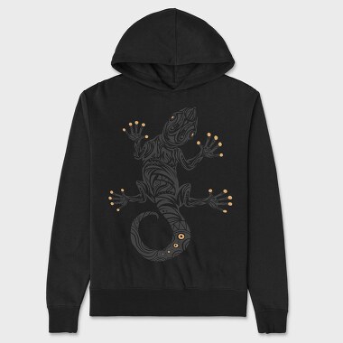 Gecko Tribal Art Hawaiian, Hanorac Oversize Barbati (Unisex)