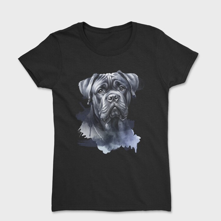 Realistic Bullmastif Dog Portrait, Tricou Femei