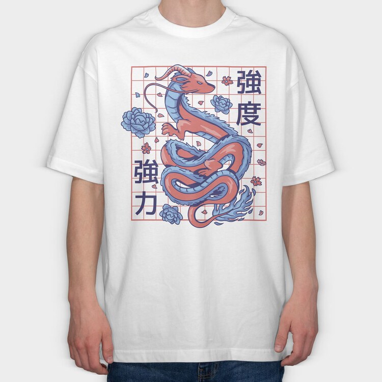 Red Dragon Asian Tote, Tricou Oversize Barbati (Unisex)