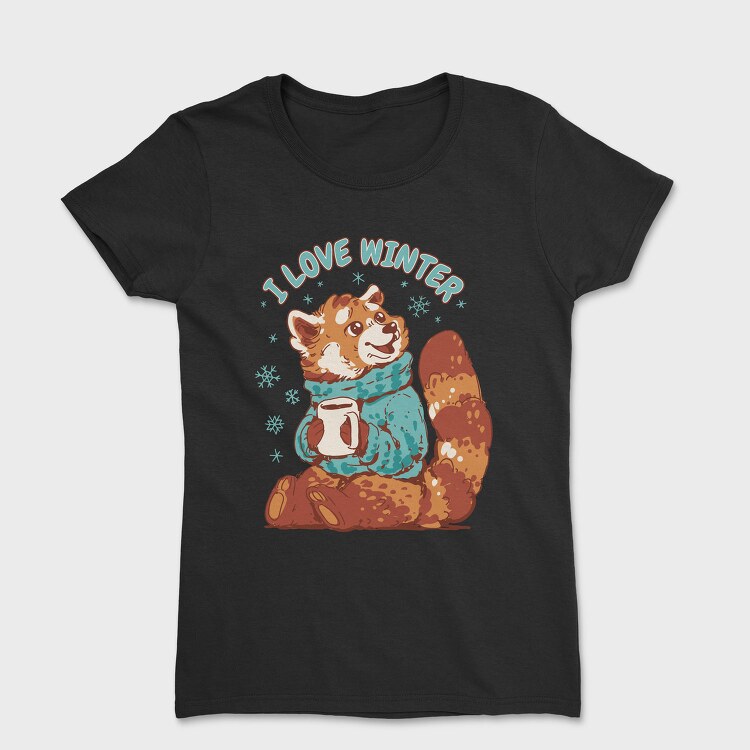Red Panda Animal Cozy Winter, Tricou Femei