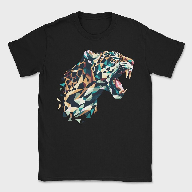 Geometric Jaguar Polygonal, Tricou Barbati (Unisex)