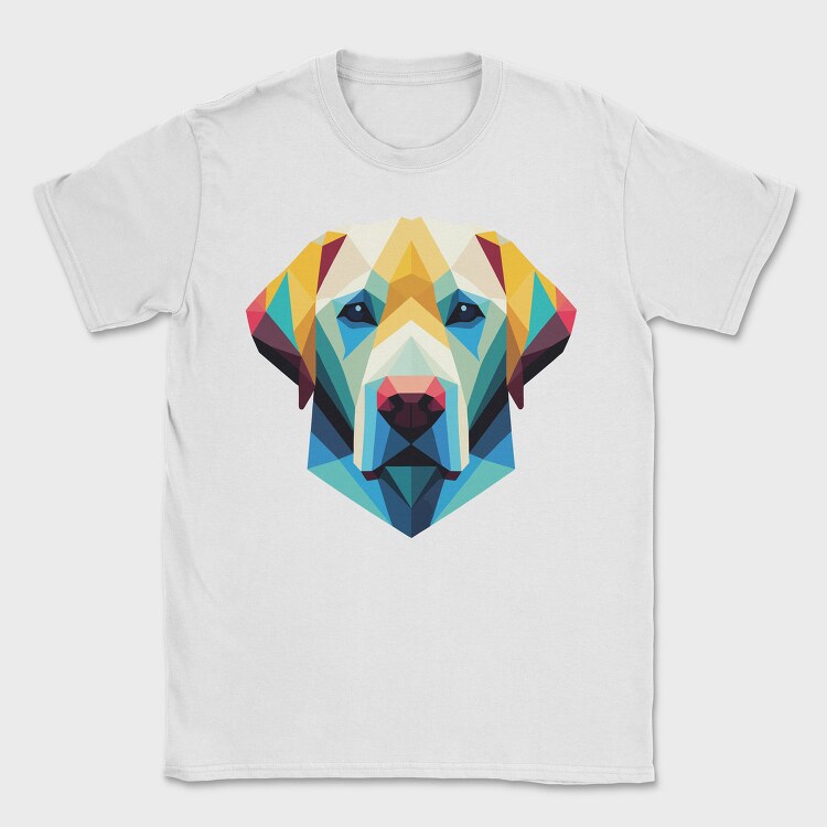 Geometric Labrador Dog Poly, Tricou Barbati (Unisex)
