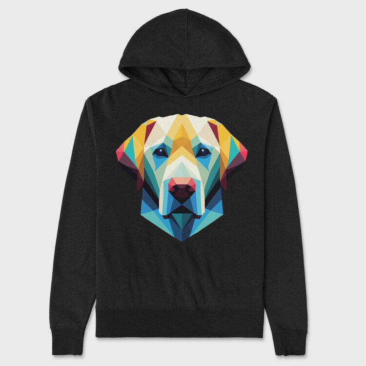 Geometric Labrador Dog Poly, Hanorac Oversize Barbati (Unisex)
