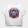 Geometric Newfoundland Dog, Tricou Oversize Barbati (Unisex)