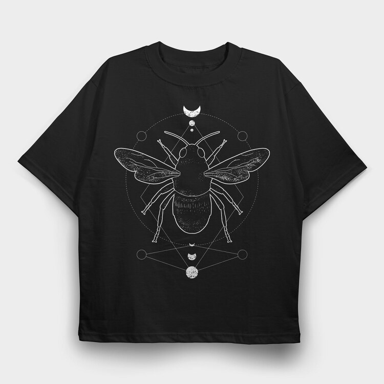 Geometric Occult Bee, Tricou Oversize Barbati (Unisex)