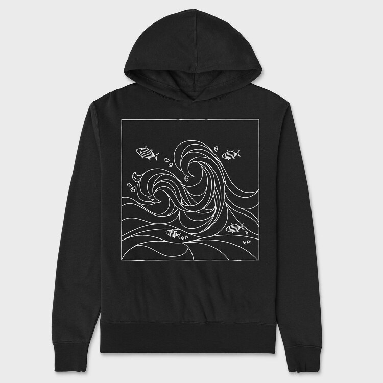 Geometric Rectangle Ocean, Hanorac Oversize Barbati (Unisex)