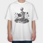 Reading Skeleton, Tricou Oversize Barbati (Unisex)
