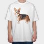 Realistic Corgi, Tricou Oversize Barbati (Unisex)
