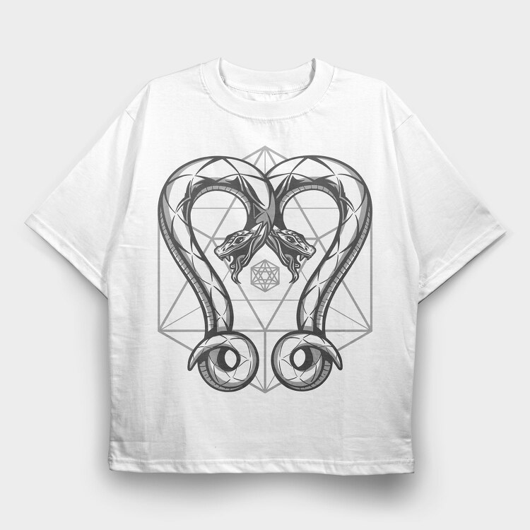 Geometric Snakes Two, Tricou Oversize Barbati (Unisex)