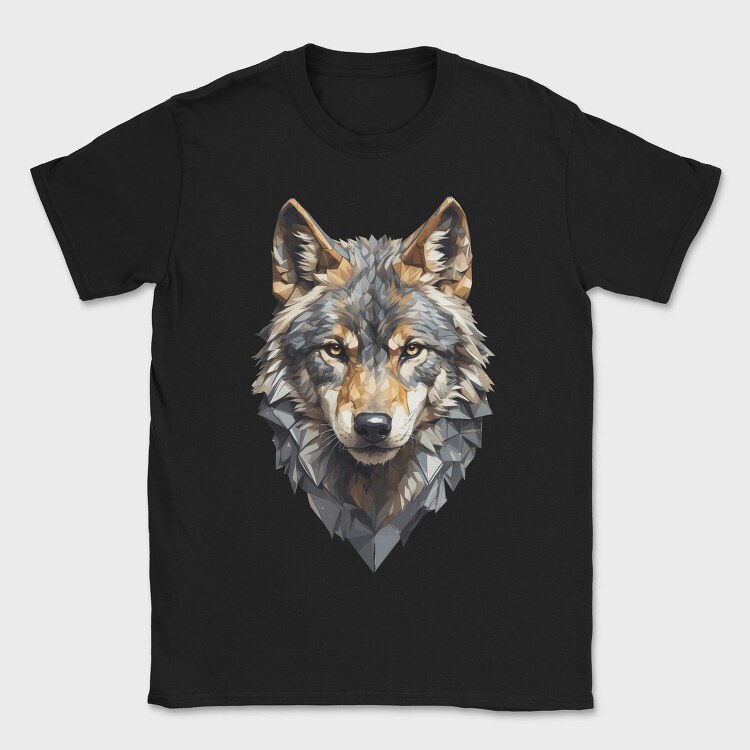 Geometric Wolf Head, Tricou Barbati (Unisex)