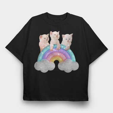 Sparkles Cats, Tricou Oversize Barbati (Unisex)